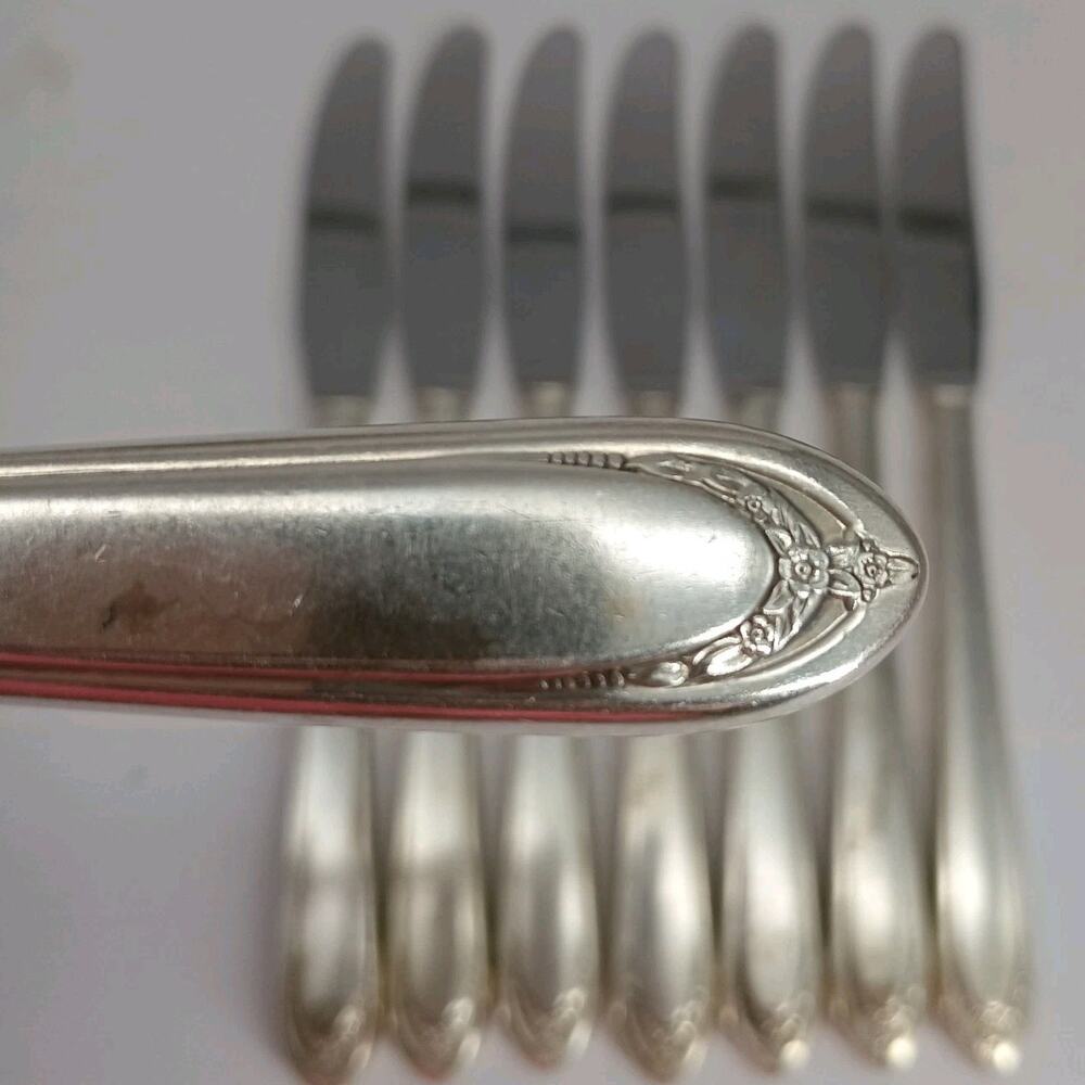 8X BK 1847 Rogers Bros IS International Silver Plate Lovelace Butter Knives